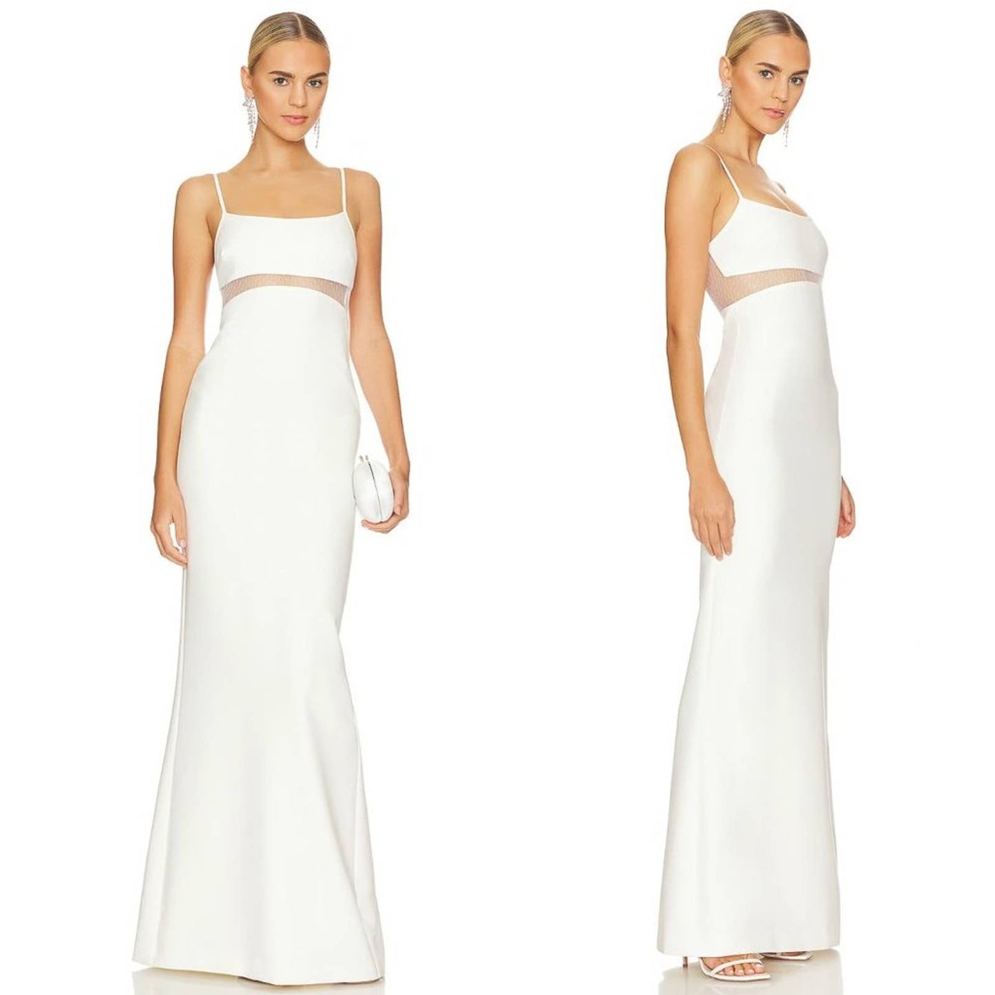 NEW LIKELY Stefania Gown in White Bridal Wedding Maxi Dress 0 XS