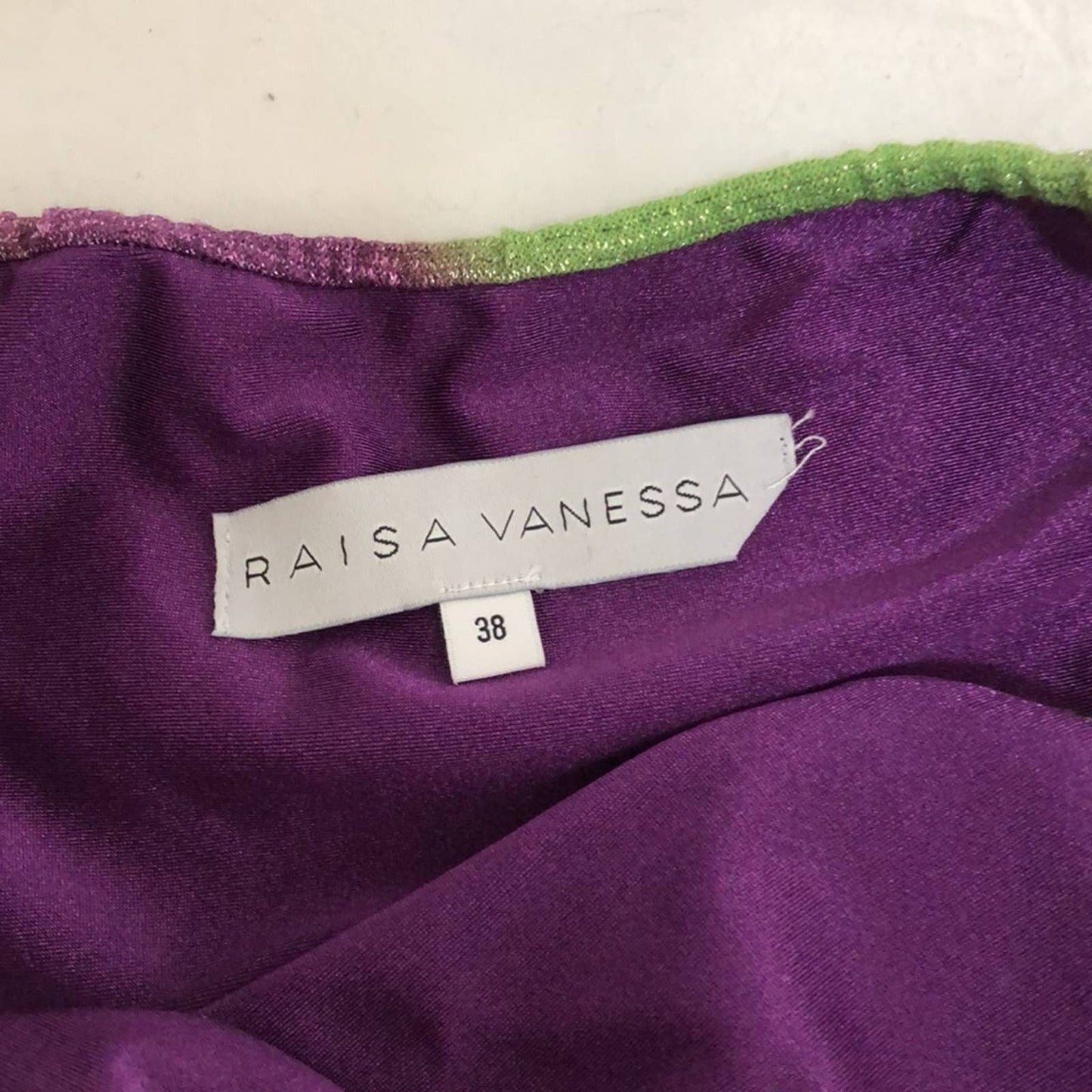 Raisa Vanessa Geometric Strapless Bikini SET Purple & Green Balconette 38 Medium