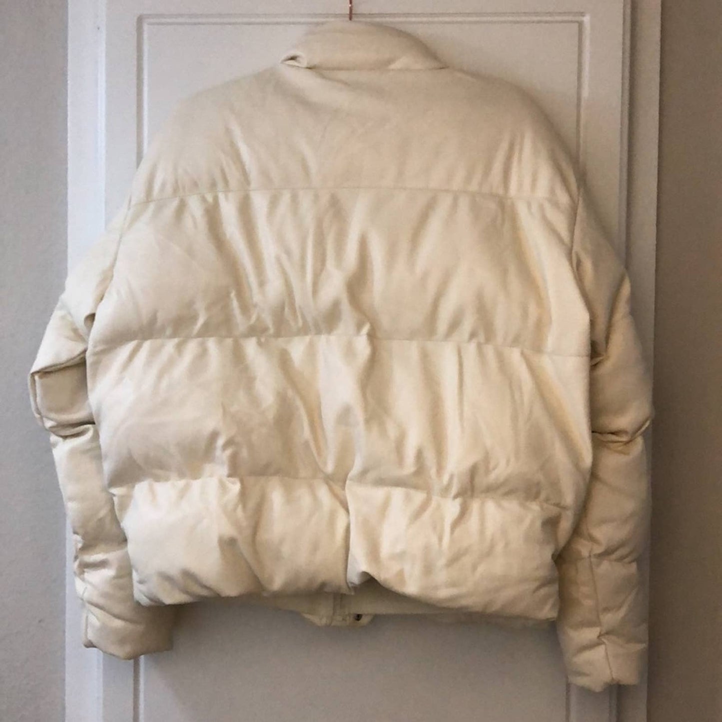 MOTHER The Drop Pillow Talk Puffer Coat Drunk In Love Cream White Jacket Small S