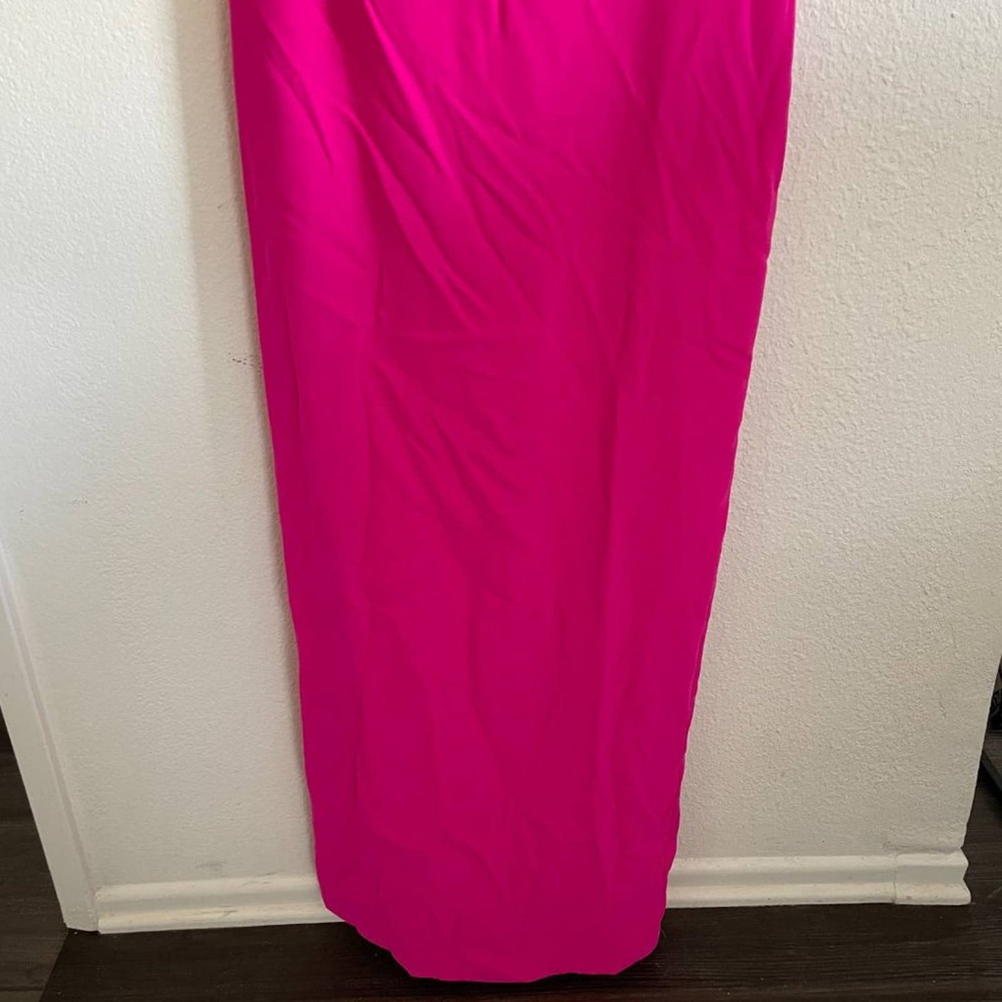 Amanda Uprichard Arial Gown in Hot Pink Neon Slit Formal Maxi Dress Small S