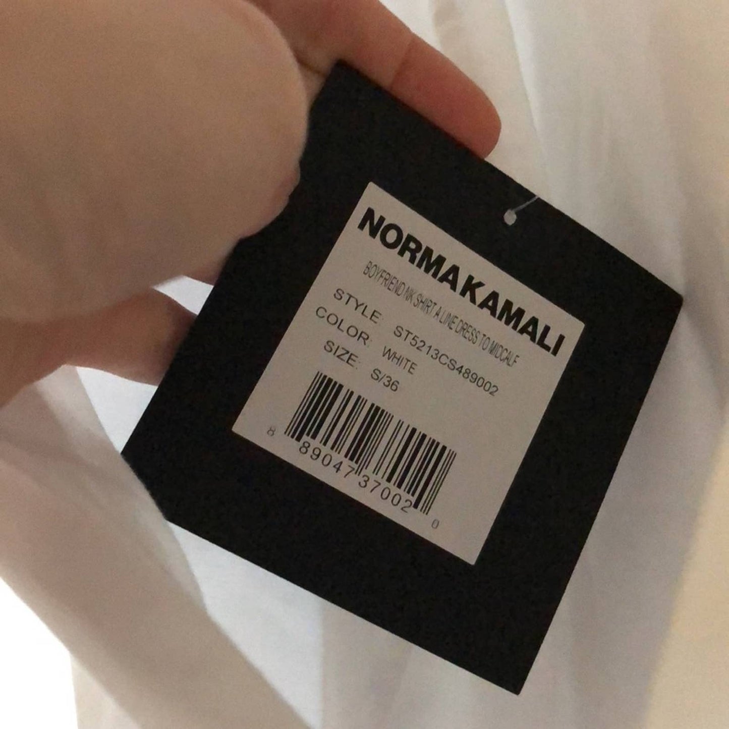 NEW Norma Kamali Boyfriend NK BF Shirt A Line Dress To Midcalf White Midi Small