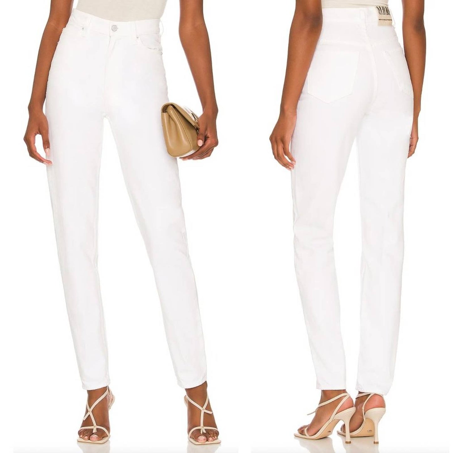 NEW MOTHER SNACKS! 26 High Waisted Twizzy Skimp Jeans Sticky Rice White Denim Pants