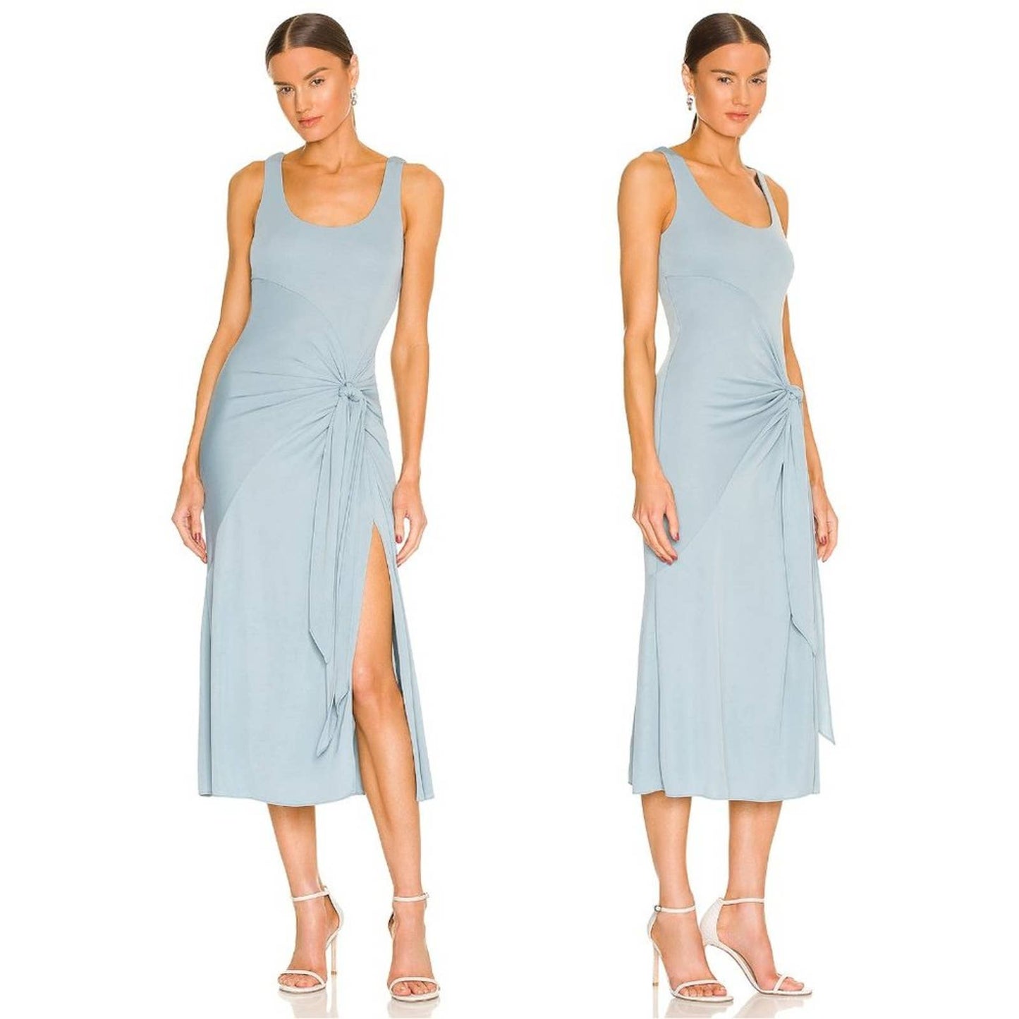 NEW Cinq a Sept Vera Midi Dress in Ocean Dew Light Blue Small S