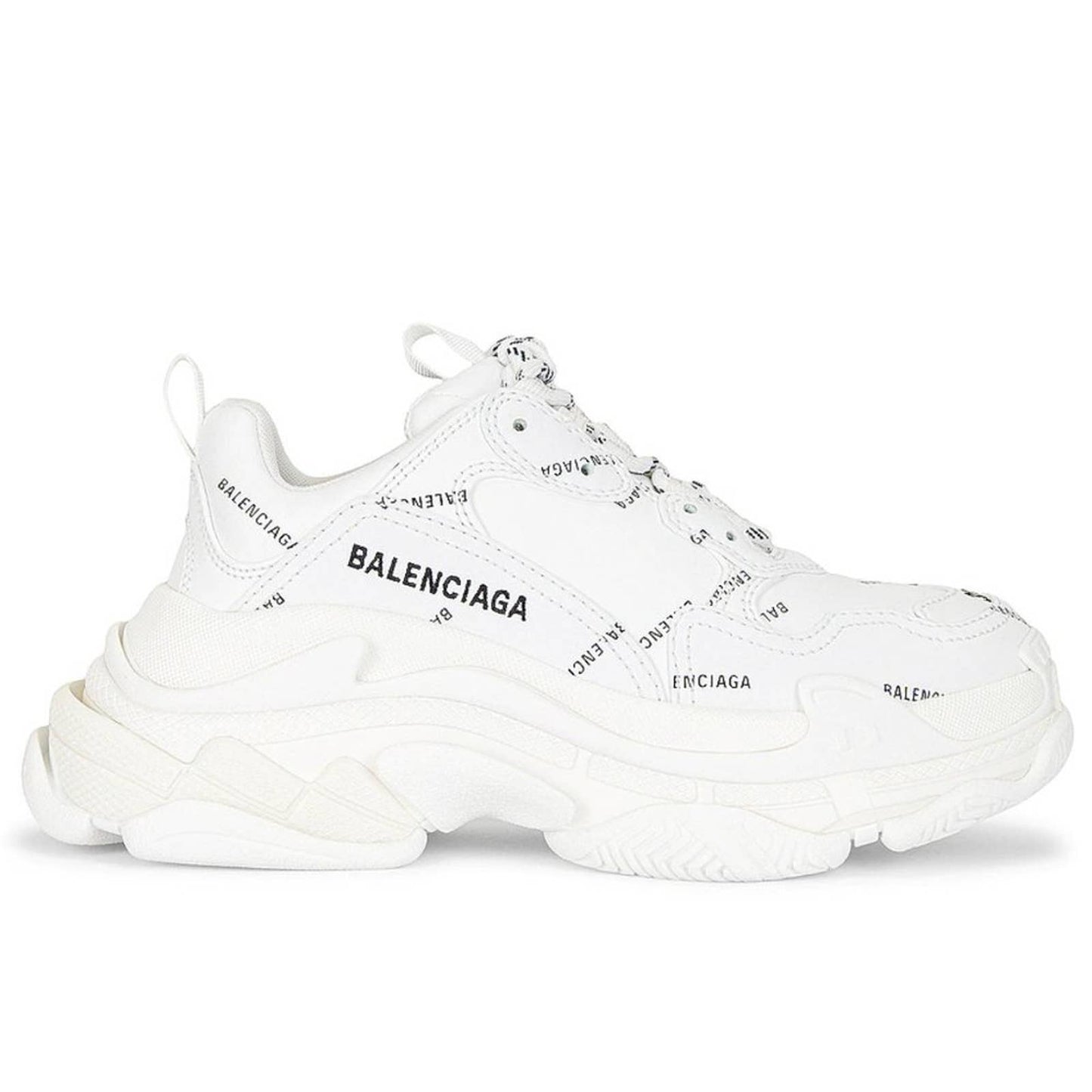 Balenciaga Triple S Sneakers in White & Black - Chunky Platform - 38 / 8