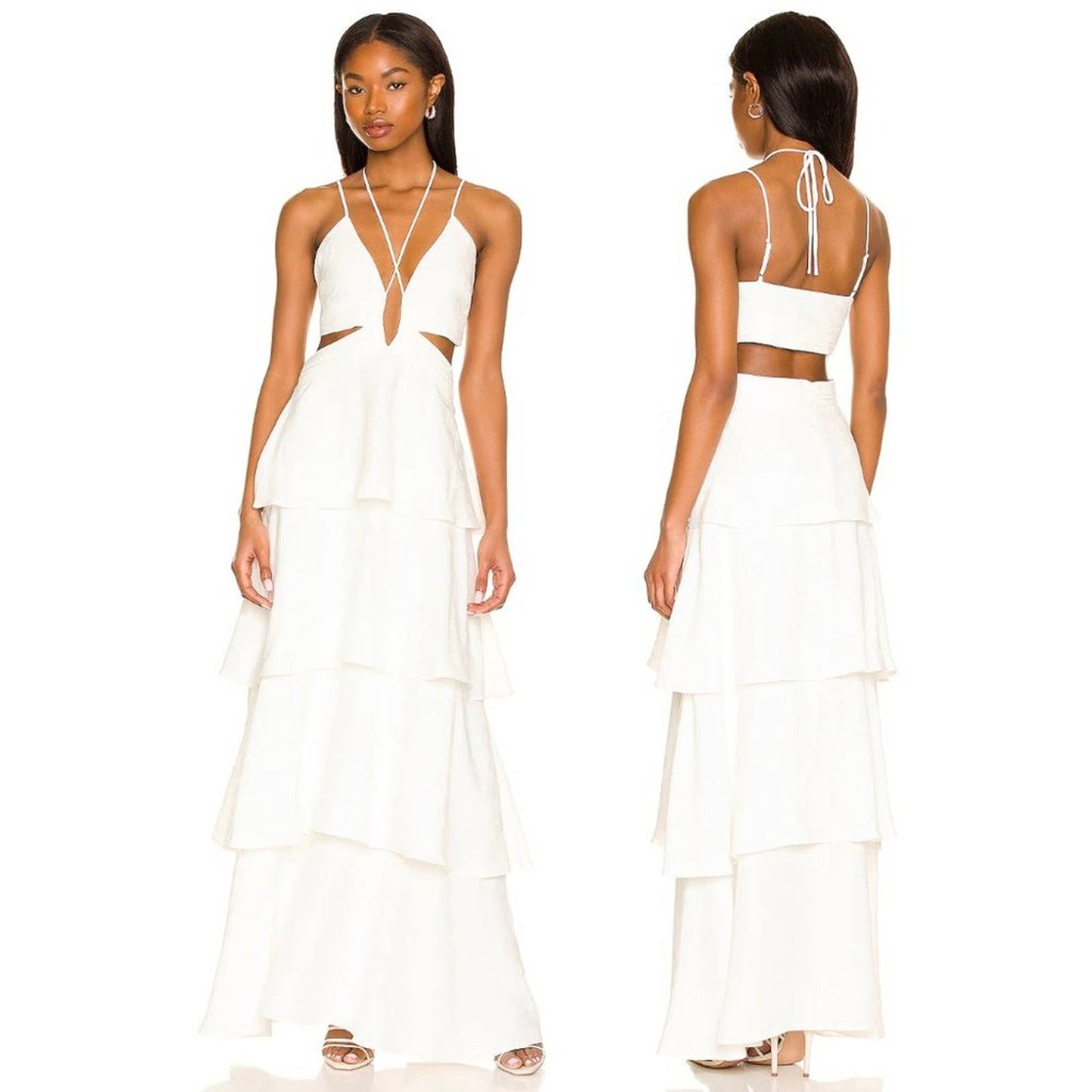 NEW Line & Dot Sonia Maxi Dress in White - Boho Hippie Beach Resort - Small S