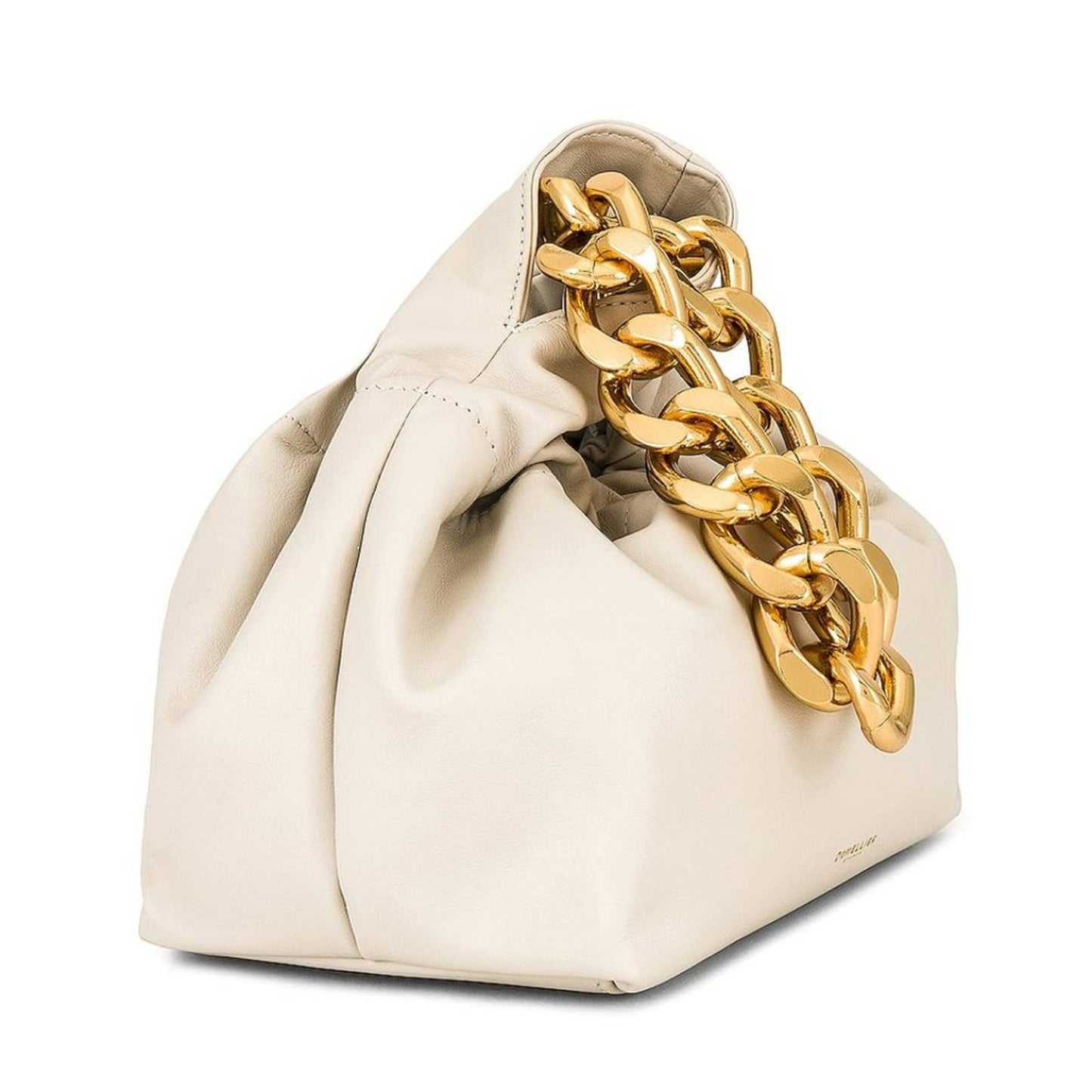 DeMellier London Santa Monica Chain Bag in Off White Leather Beige Nude Mini