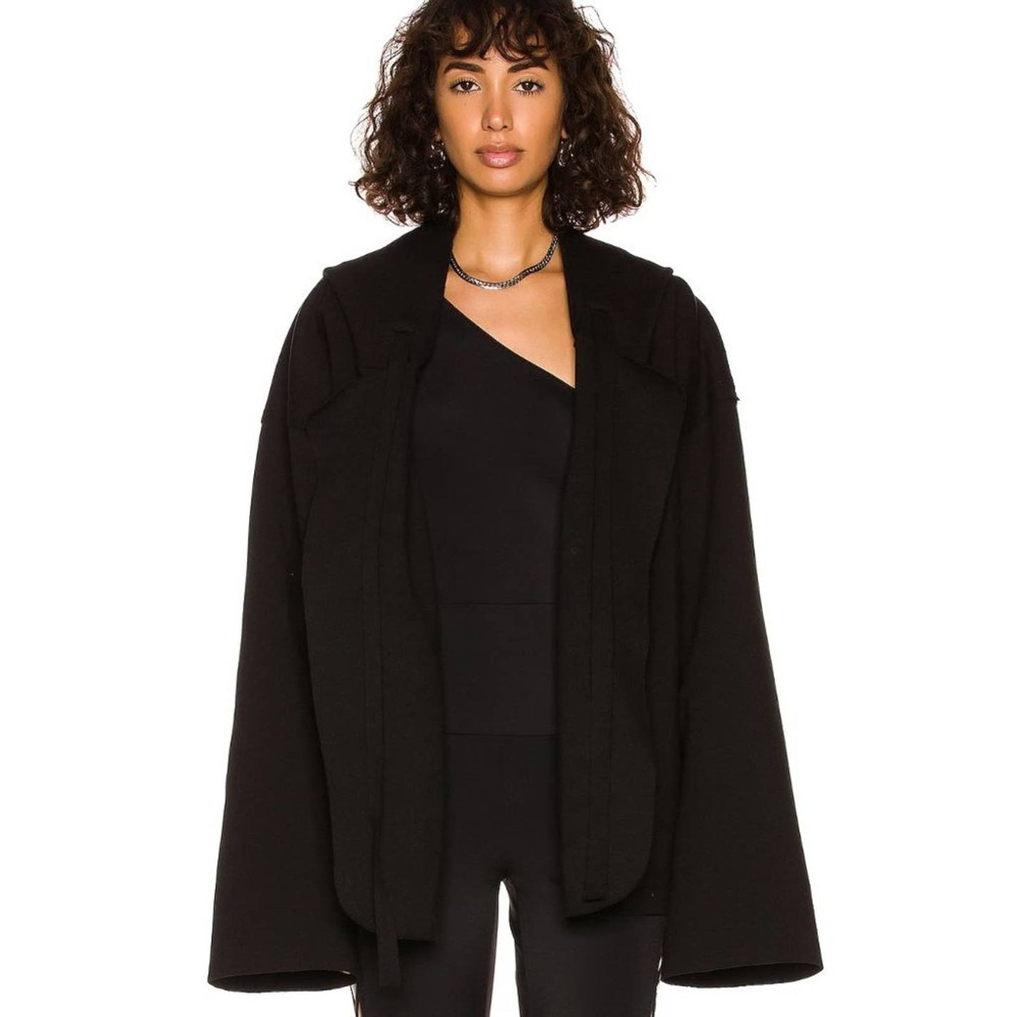 NEW Norma Kamali Oversized Hooded Jacket in Black M/L Medium Large